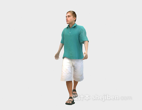 走姿男人3d模型下载