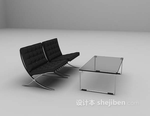 皮质沙发3d模型下载
