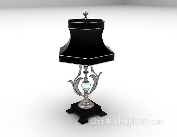黑色台灯3d模型下载