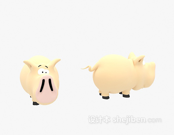 儿童动物玩具河马3d模型下载
