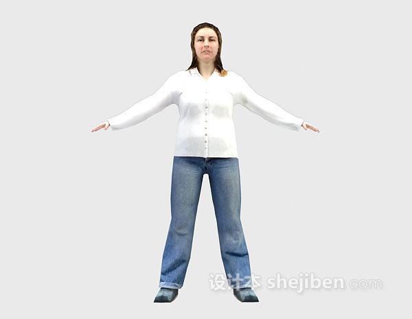 年轻女人3d模型下载