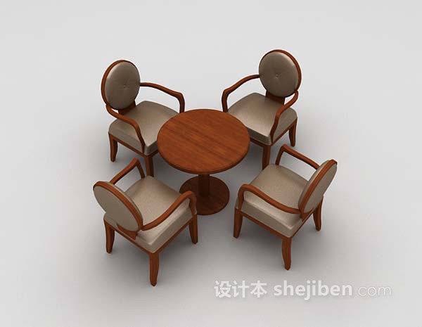 现代桌椅3d模型下载