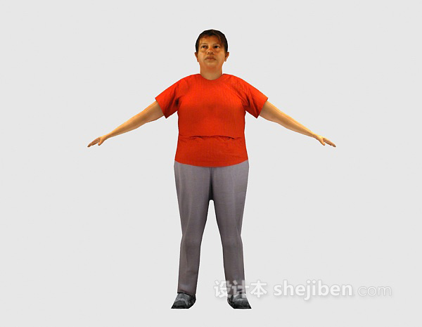 人物站姿女人3d模型下载