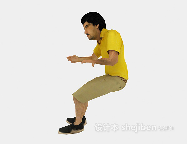 黄色衣服男人人物3d模型下载