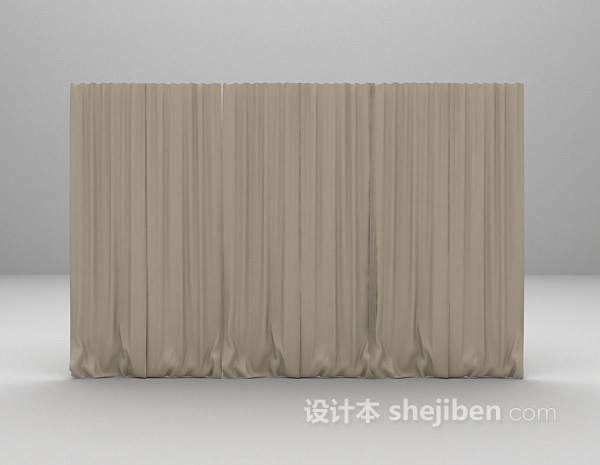 灰色幕帘3d模型下载