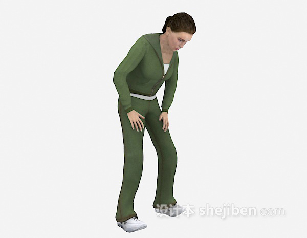 弯腰女人3d模型下载
