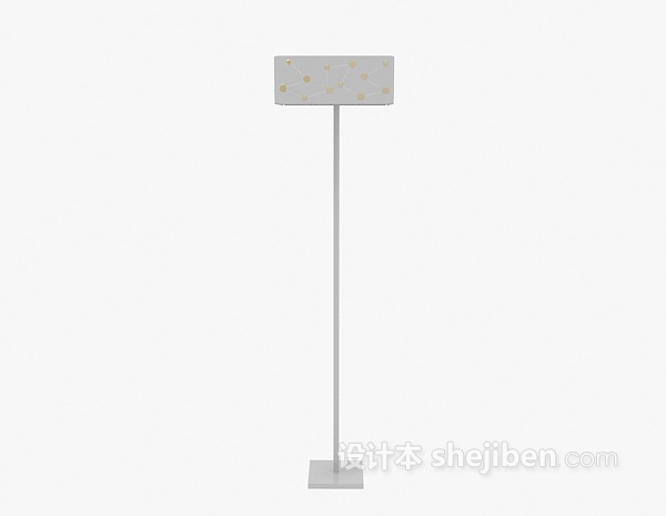 方形灯罩落地灯3d模型下载