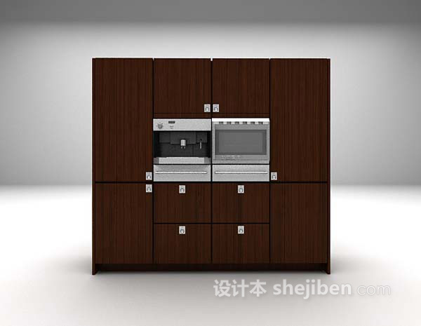 简约橱柜3d模型下载