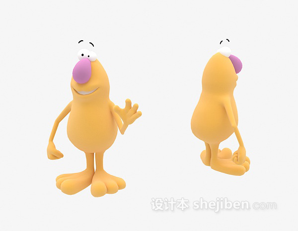 黄色儿童动物玩具3d模型下载