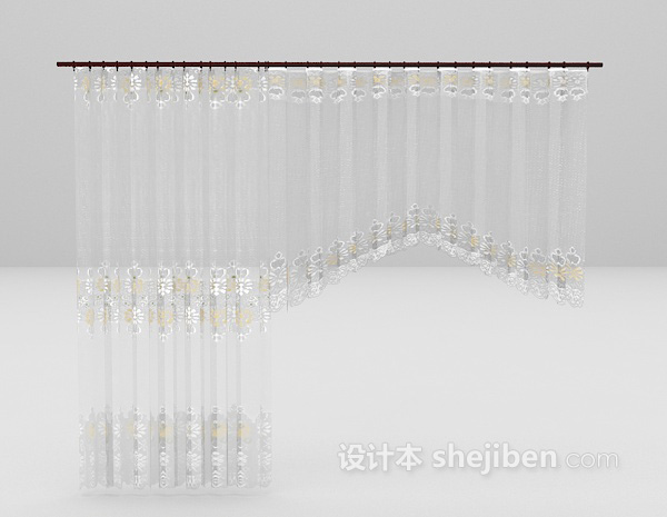 透光纱帘3d模型下载