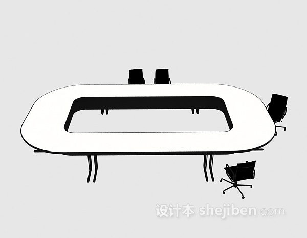 小型会议桌3d模型下载