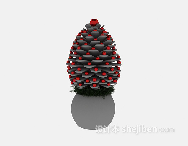 松子造型装饰品3d模型下载