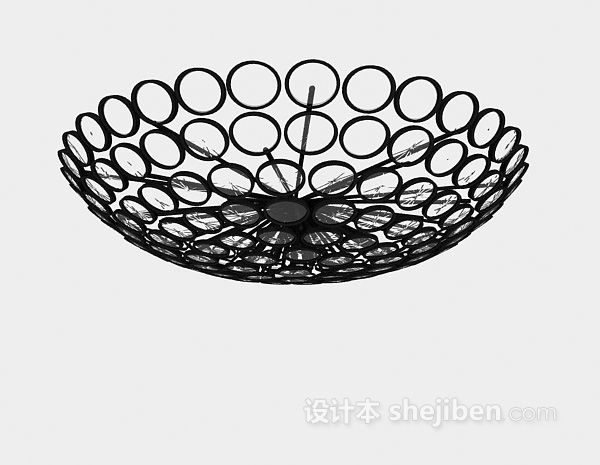 玻璃吸顶灯3d模型下载