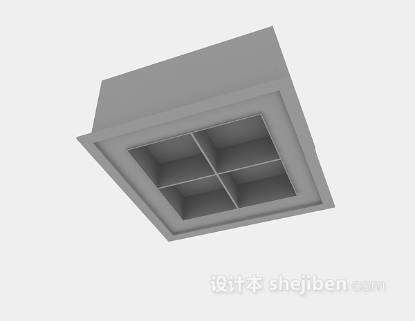 格栅灯3d模型下载