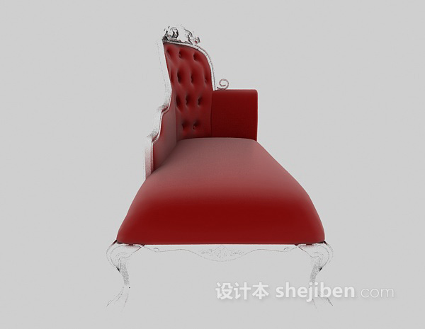 红色沙发3d模型下载