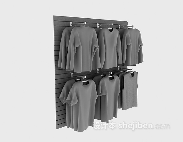 店铺衣物货台3d模型下载
