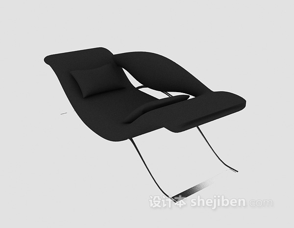 黑色躺椅沙发3d模型下载