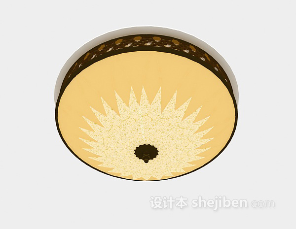 黄色吸顶灯3d模型下载