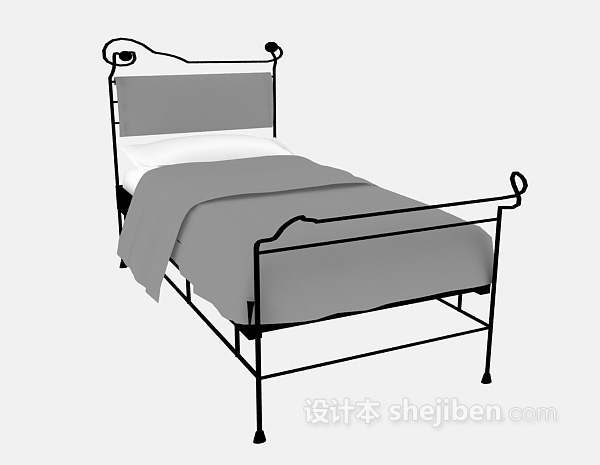 单人床3d模型下载