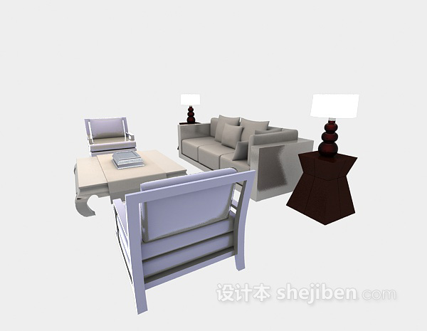 现代客厅沙发3d模型下载
