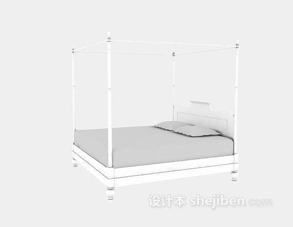 单人床3d模型下载