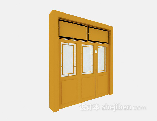中式风格门3d模型下载