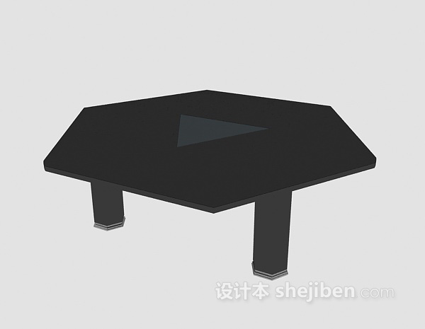 六边形茶几3d模型下载