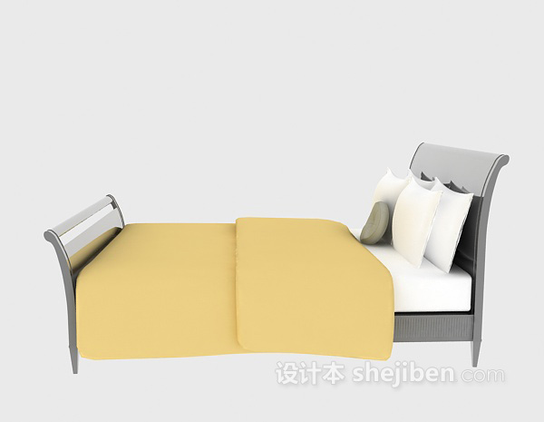 单人床免费3d模型下载