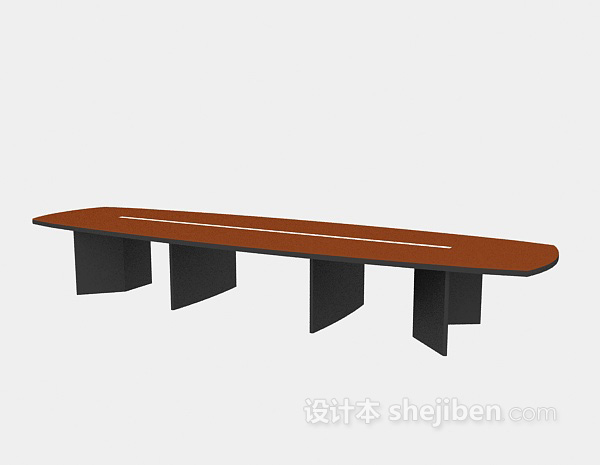 长形会议桌3d模型下载