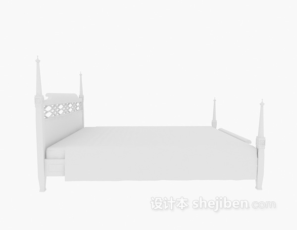 木质床具3d模型下载