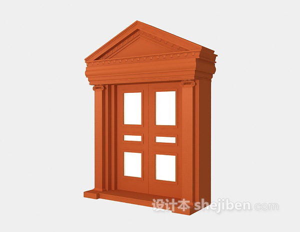 实木复合门3d模型下载