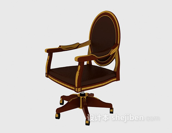 木质办公椅3d模型下载