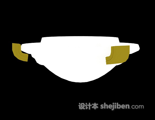 白色吸顶灯3d模型下载
