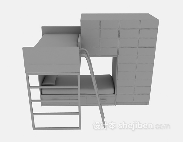 上下铺床3d模型下载