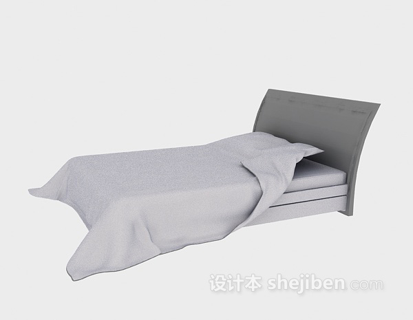 单人木床3d模型下载