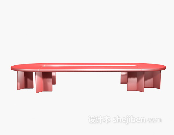 椭圆形会议桌3d模型下载