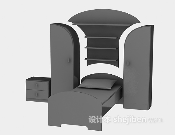 组合儿童床3d模型下载