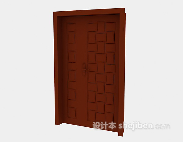 棕色木门3d模型下载