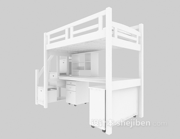 学生宿舍床3d模型下载