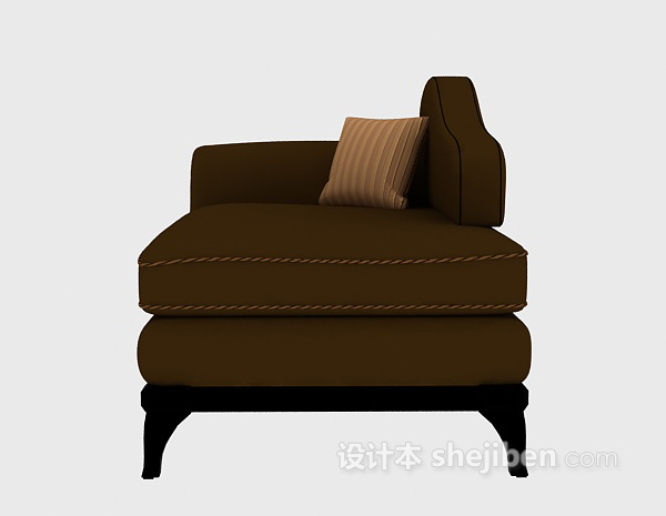 棕色单人沙发3d模型下载
