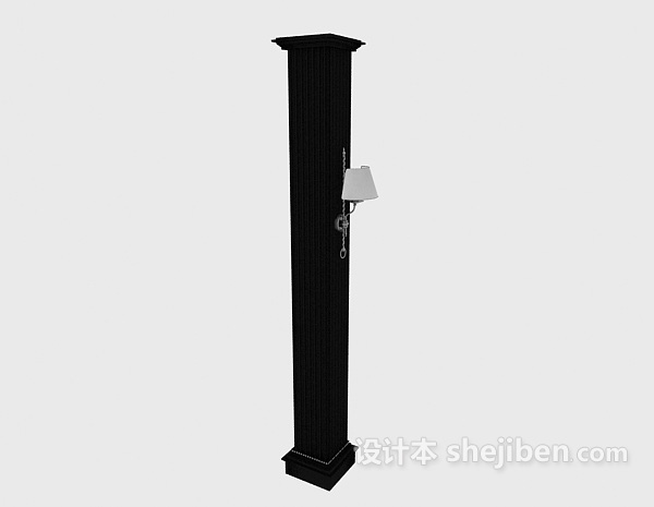 草坪灯柱3d模型下载