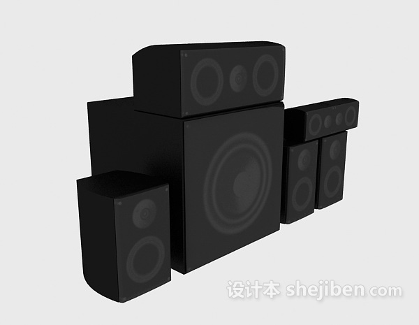 大小音箱组合3d模型下载