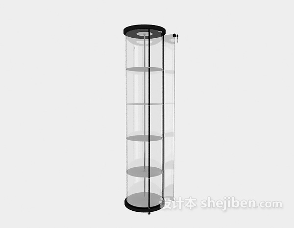 圆形玻璃展示柜3d模型下载