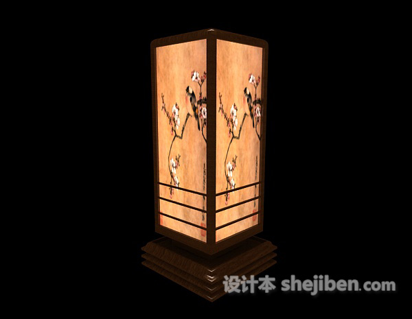 中式风格台灯3d模型下载