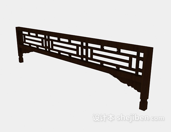 楼层过道栏杆3d模型下载