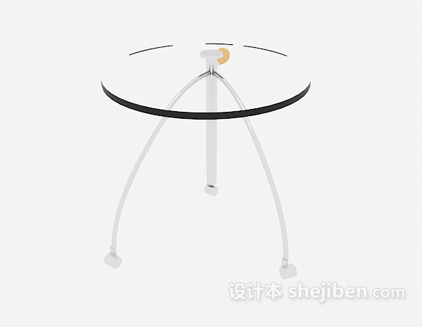 现代玻璃边桌3d模型下载