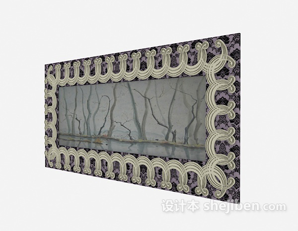 紫色画框3d模型下载