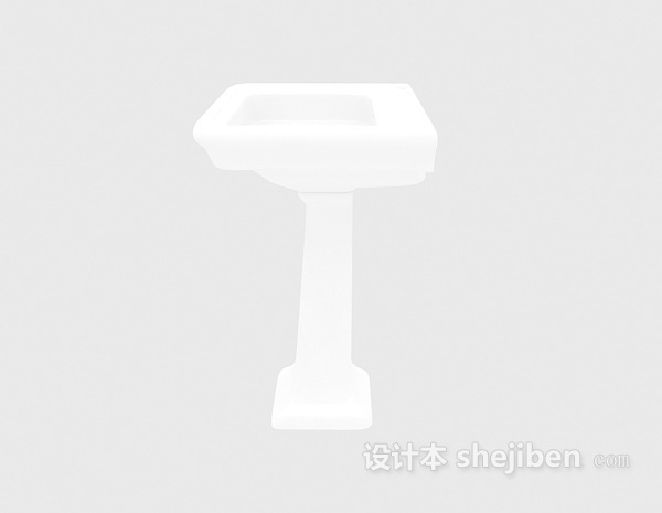 白色洗脸盆3d模型下载