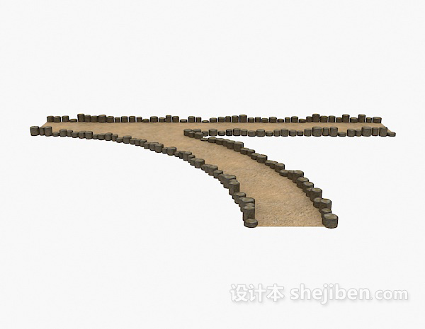 户外公园小径3d模型下载
