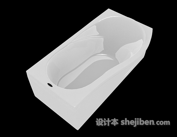 白色亚克力浴缸3d模型下载